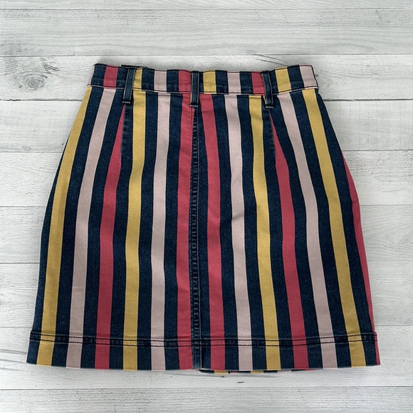 3 X 1 Rose Striped Mini Denim Skirt Size 24/XS - Picture 6 of 11